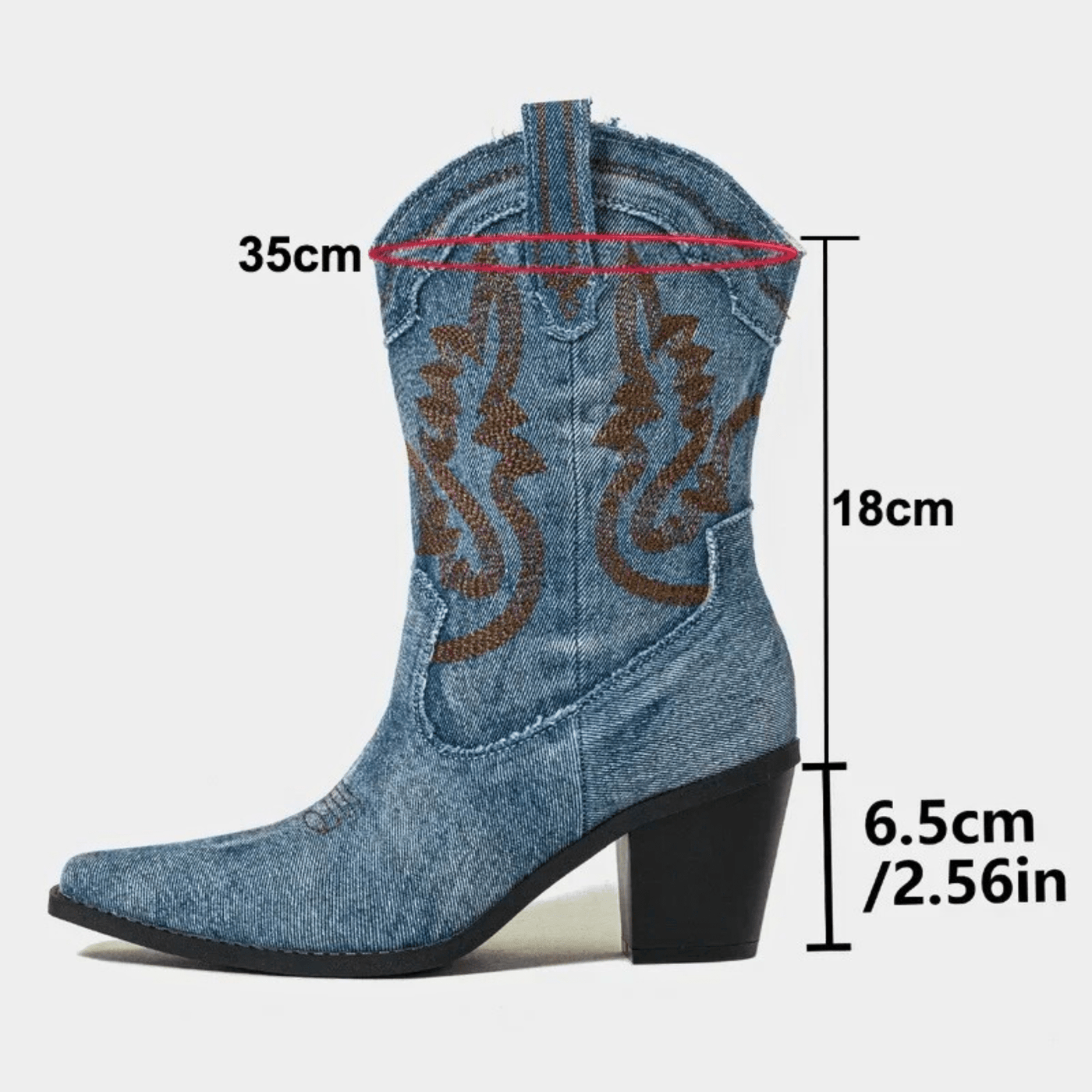 Martha - Denim Ankle Boots